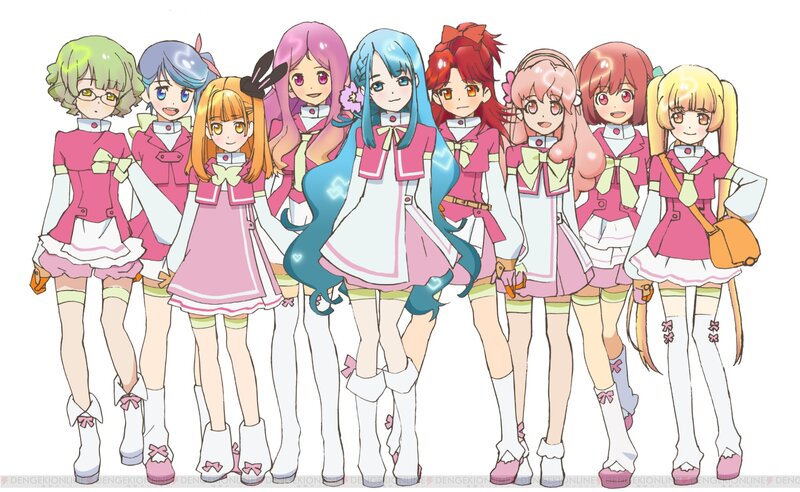 Nine Anime Girls in Uniforms