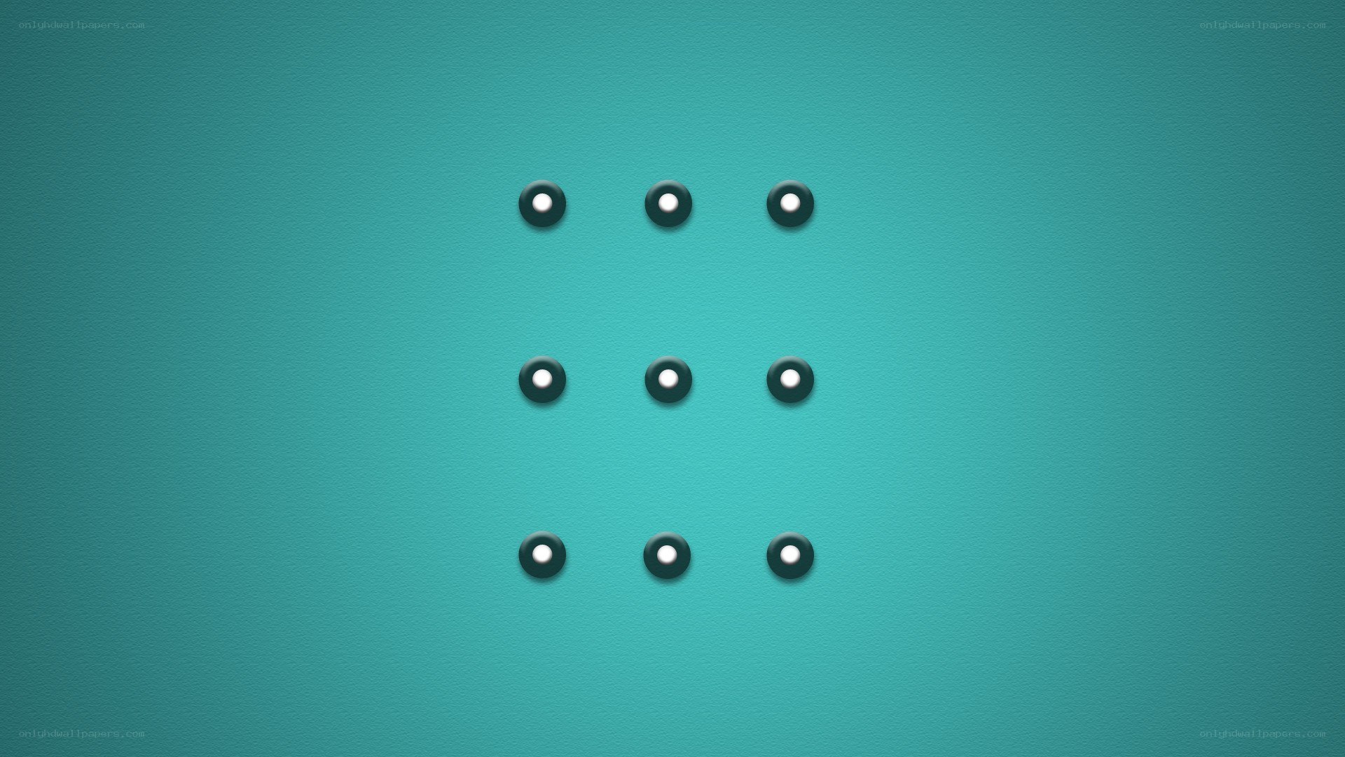 Nine black dots on teal background
