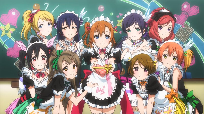 Nine Girls in Maid Outfits