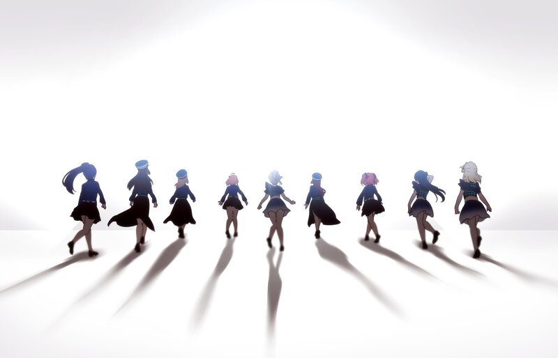 Nine Girls Walking Away