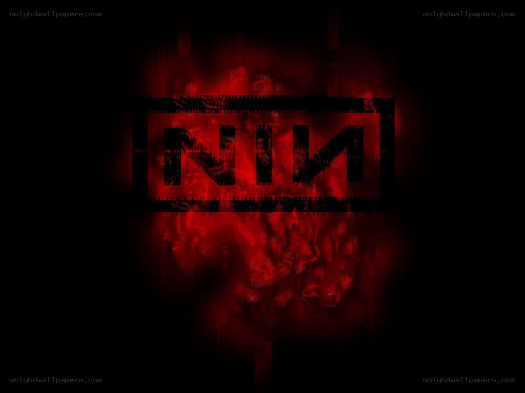 Nine Inch Nails logo with red distortion