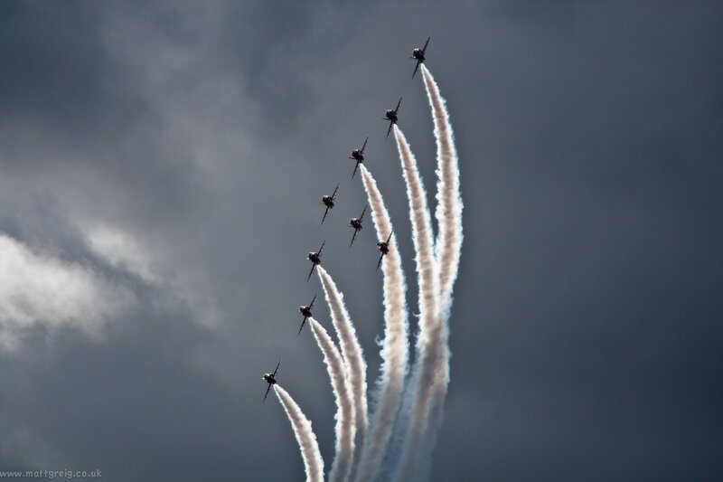 Nine Jets in Formation — Gray