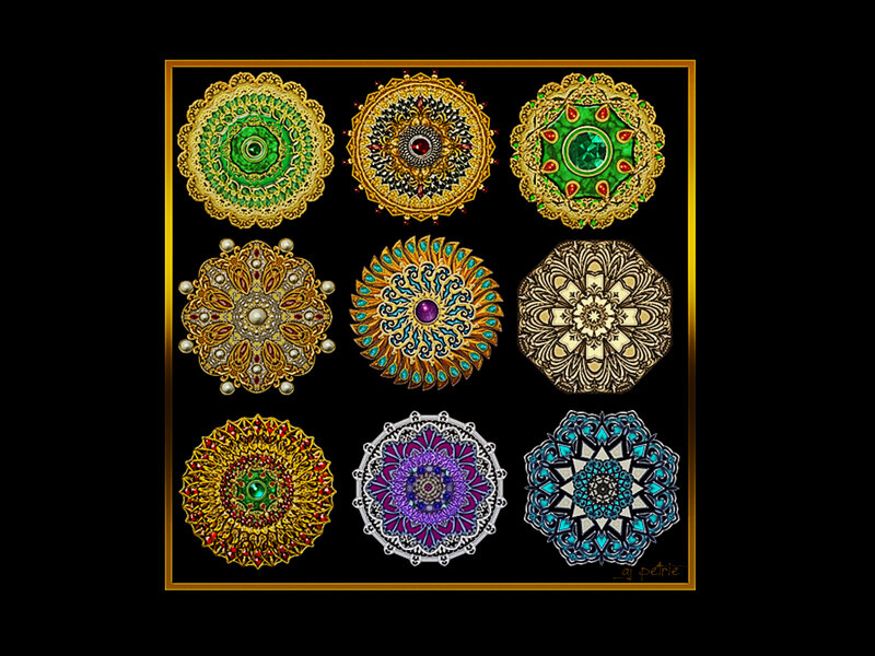 Nine Ornate Medallions