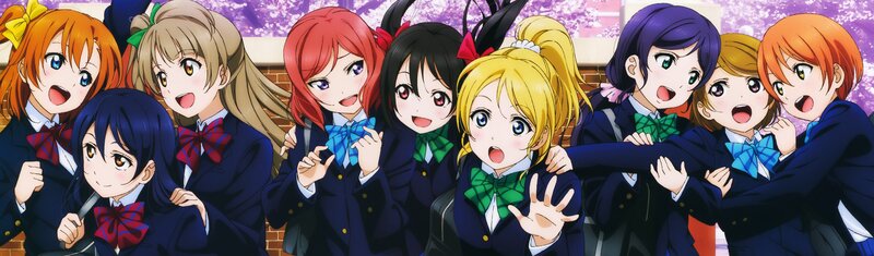 Nine Schoolgirls in Uniforms