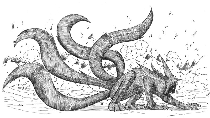 Nine-tailed Fox Beast — Black