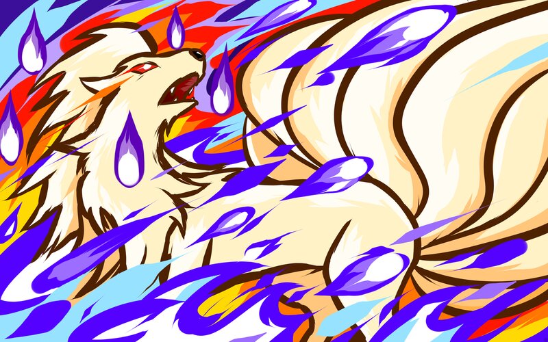 Nine-tailed Fox Creature — Blue