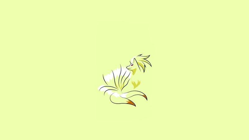 Nine-tailed Fox Creature — Yellow, Calm