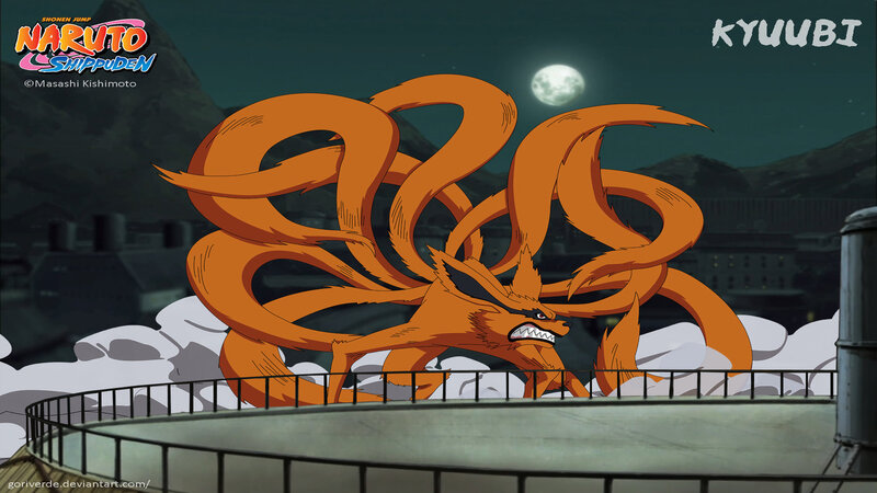 Nine-tailed Fox Demon — Orange, Dramatic, Night