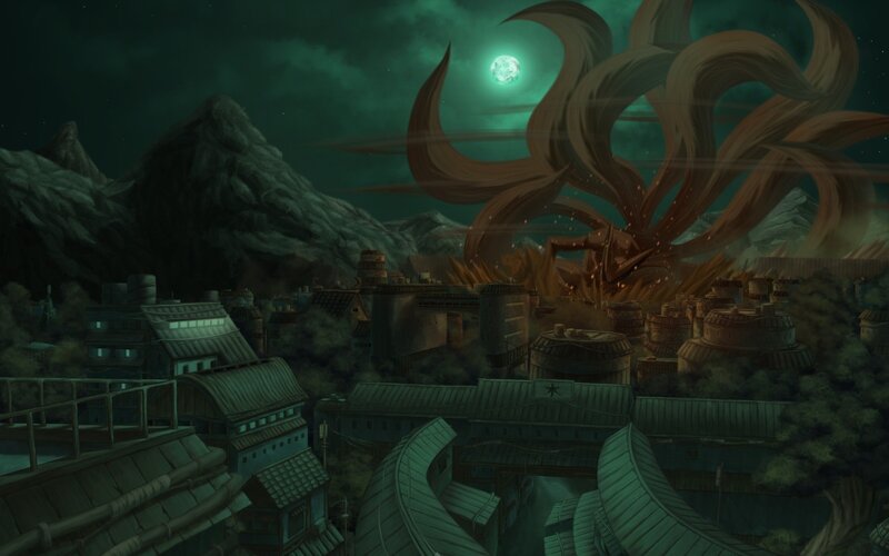 Nine-tailed Fox over Village