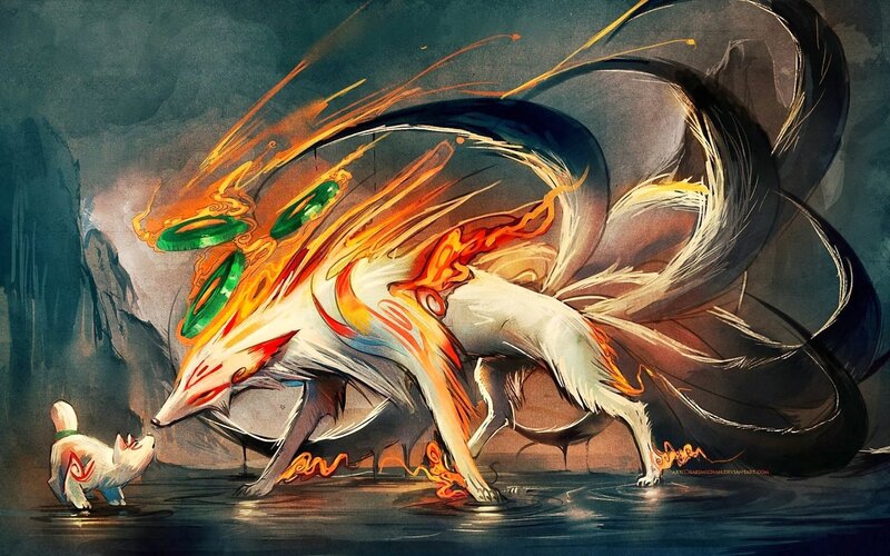 Nine-tailed Fox Spirit — White, Dramatic, Night