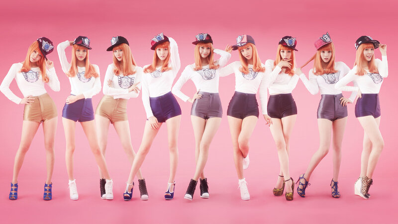 Nine Women in Matching Outfits