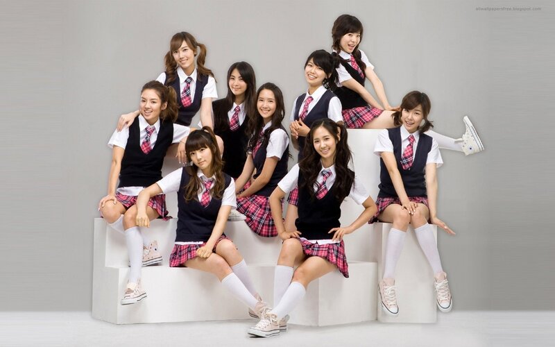 Nine Women in School Uniforms