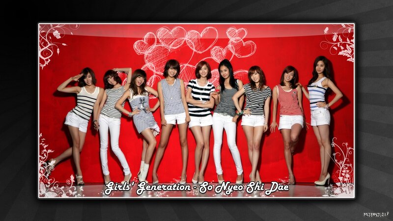 Nine Women Posing — Red, Playful, Photograph