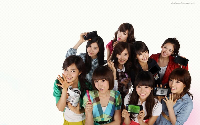 Nine Women Posing Together — White, Happy