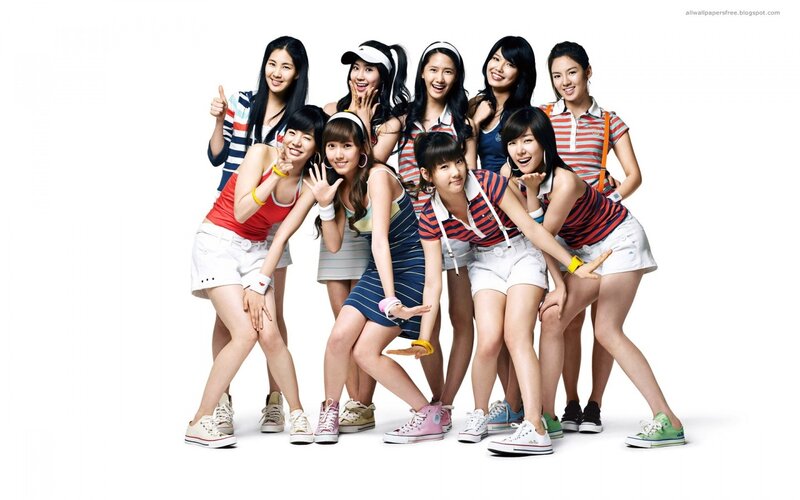 Nine Young Women Posing