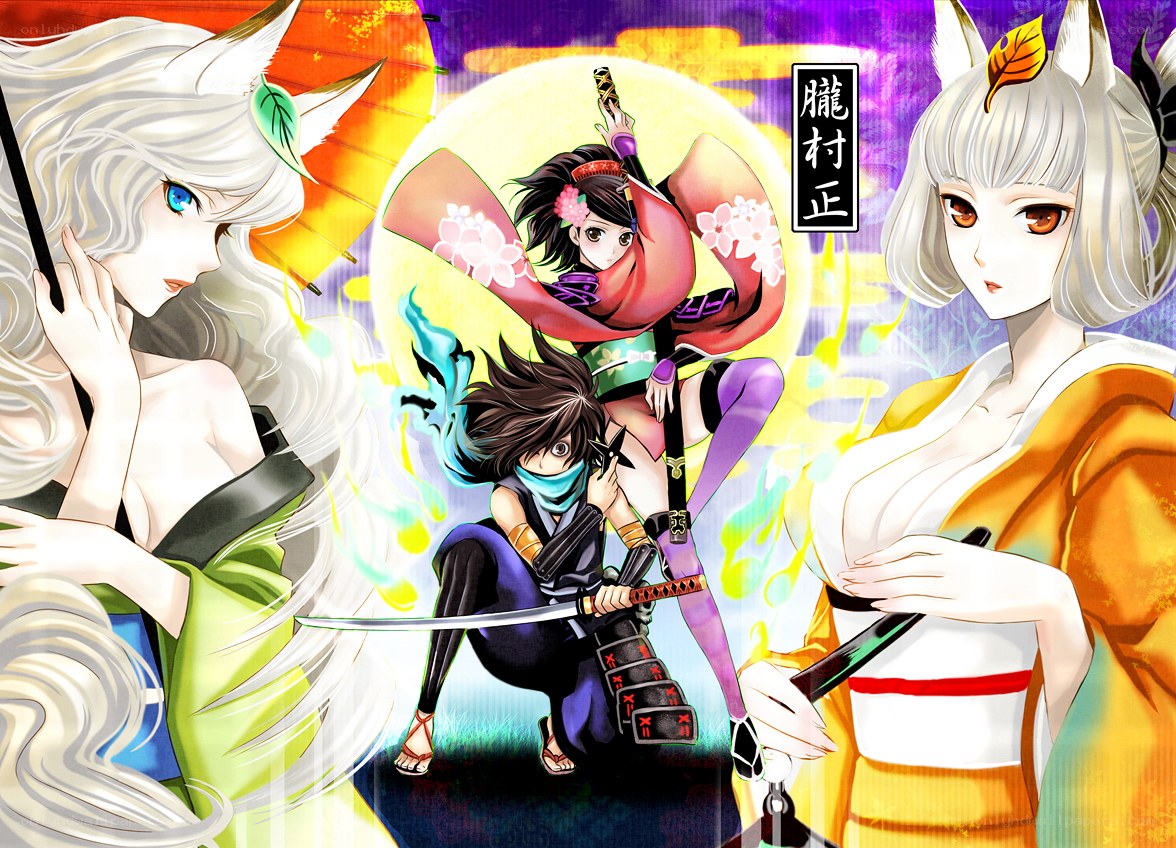 Ninja and fox girls art