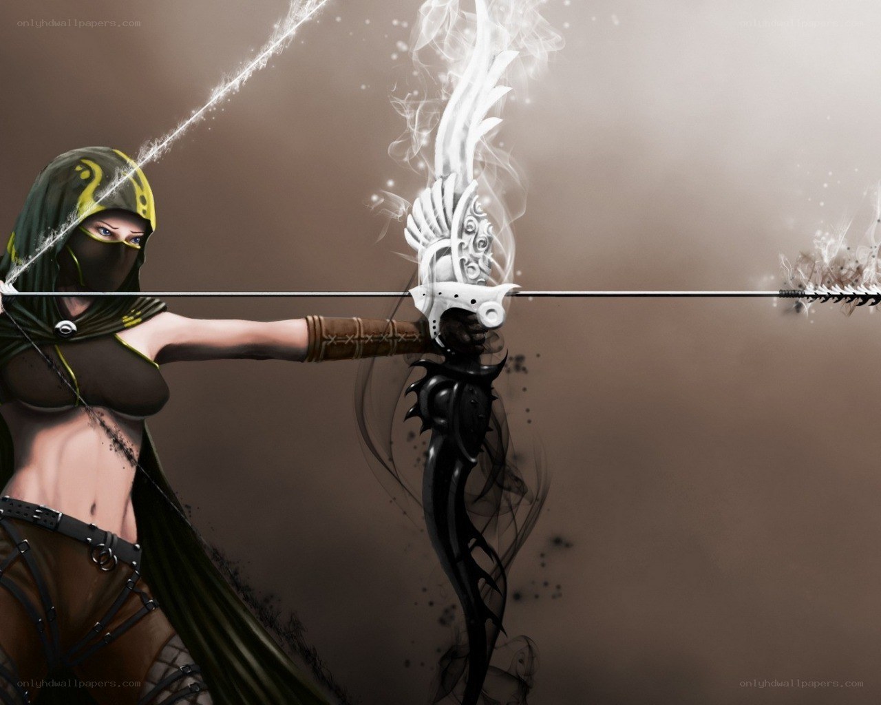 Ninja archer with magical bow