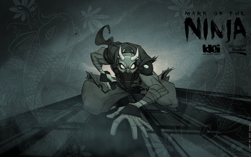 Ninja Character in Crouched Pose — Gray