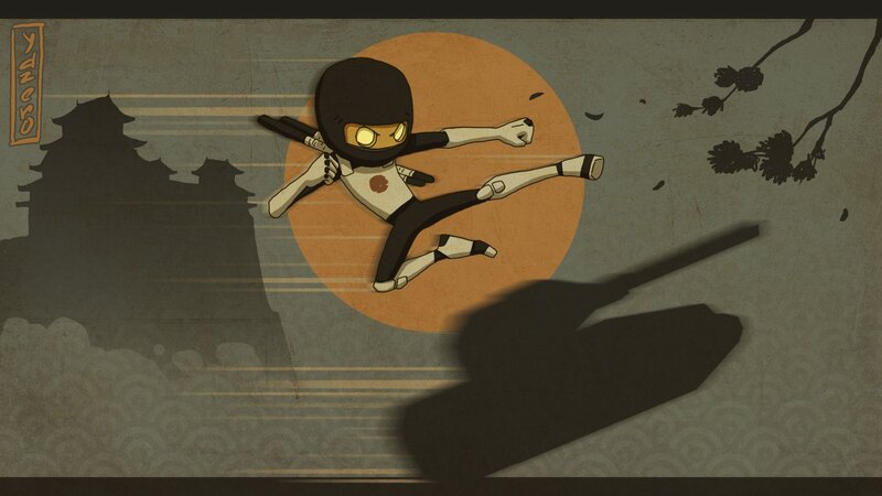 Ninja Character in Mid-air