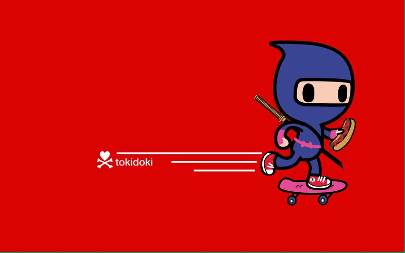 Ninja Character on Skateboard