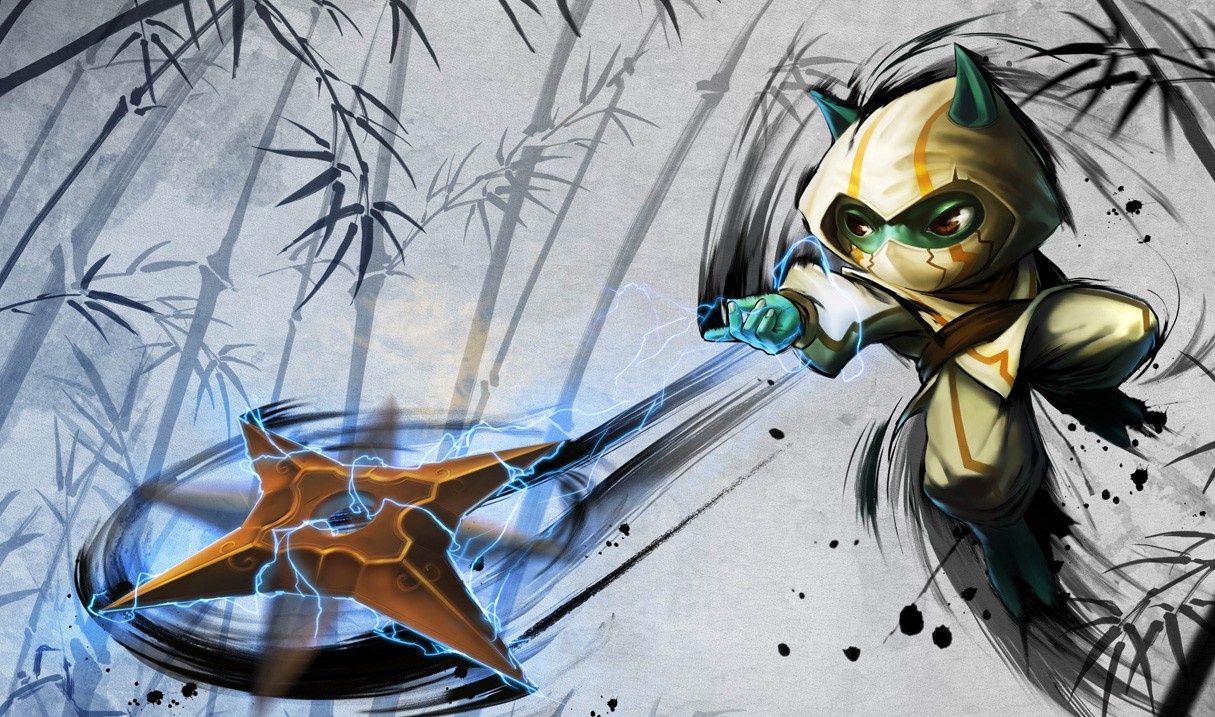 ninja character throwing shuriken