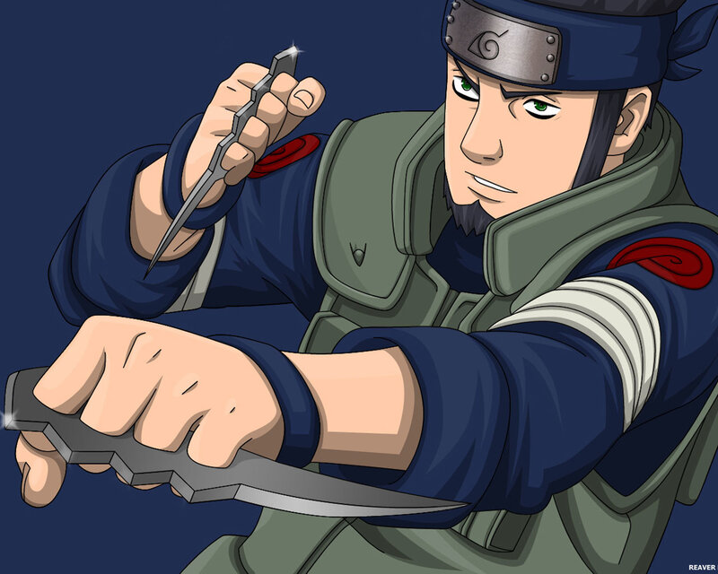 Ninja character with kunai knives