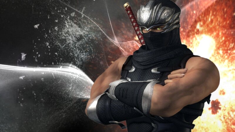 Ninja Character with Sword — Black, Dramatic
