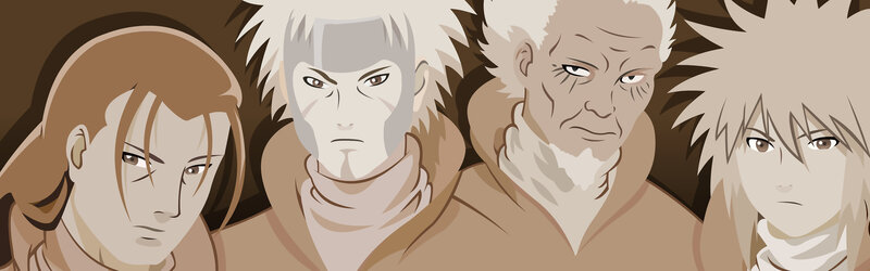 Ninja characters in brown cloaks