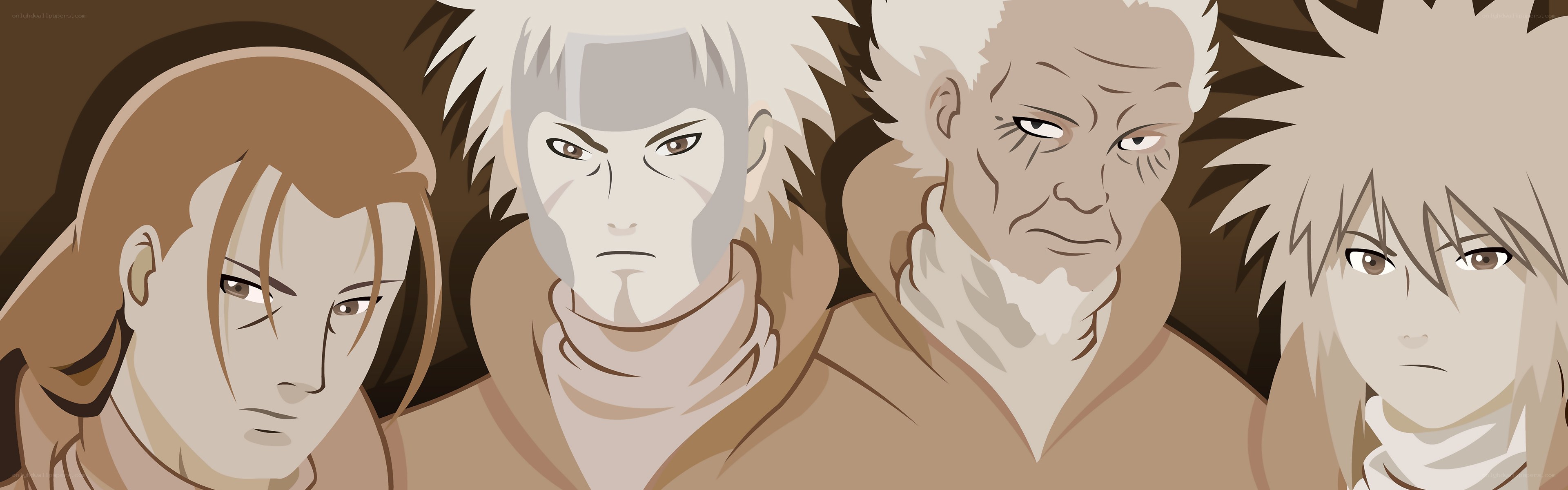 Ninja characters in brown cloaks
