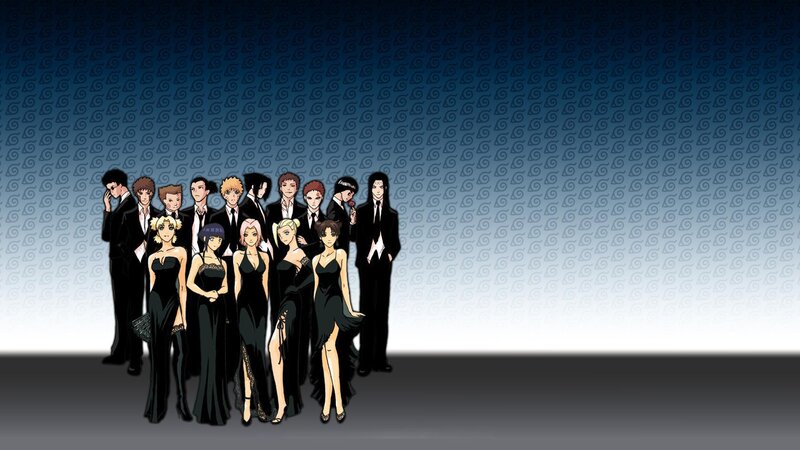 Ninja characters in formal wear