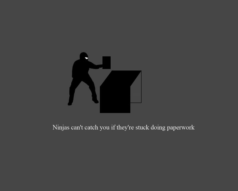 Ninja doing paperwork