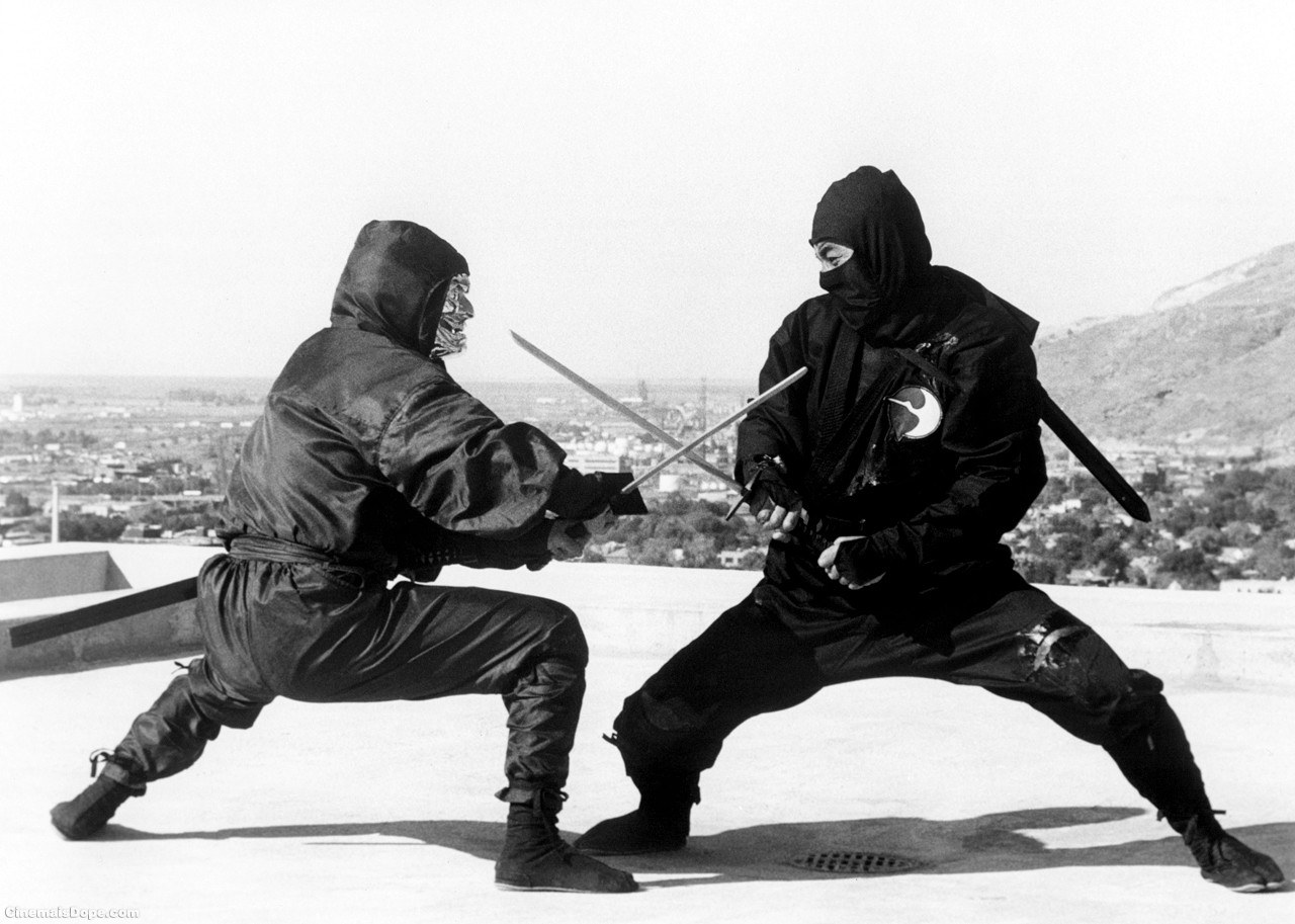 Ninja duel on rooftop