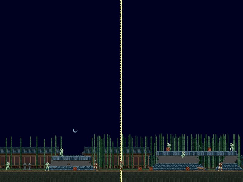 Ninja game scene at night