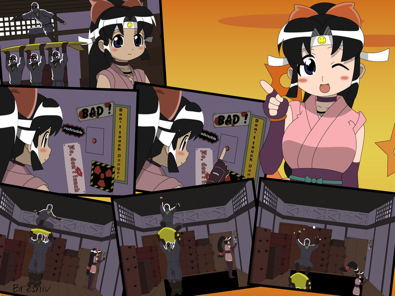 Ninja girl comic panels