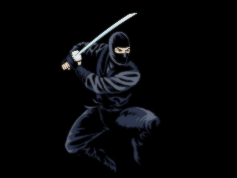 Ninja Holding Sword — Black