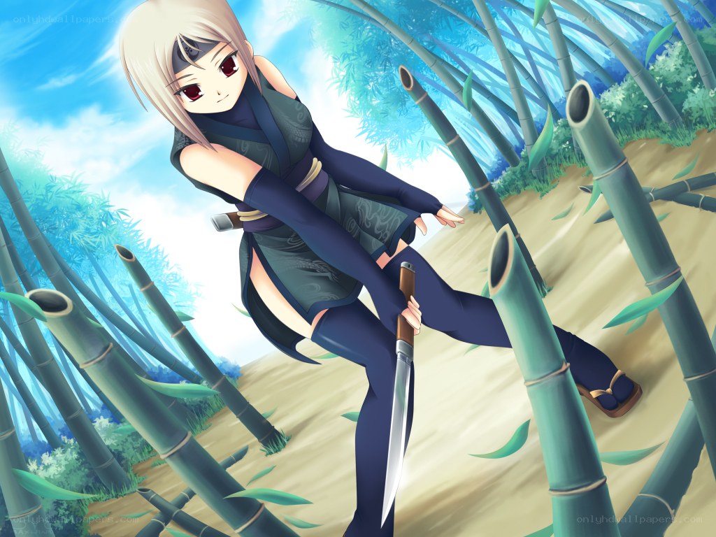 Ninja in a bamboo forest