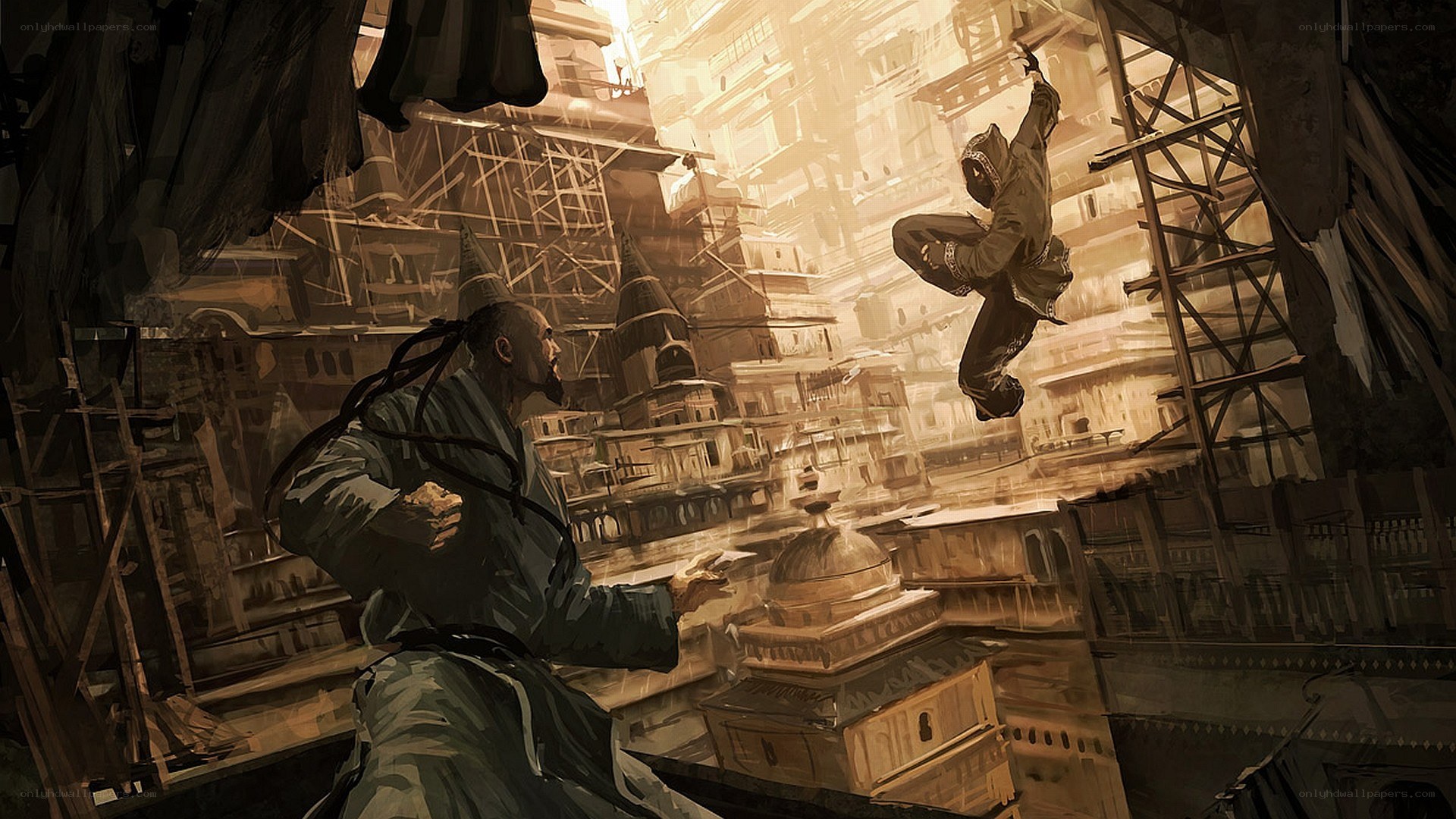 Ninja in a bustling city