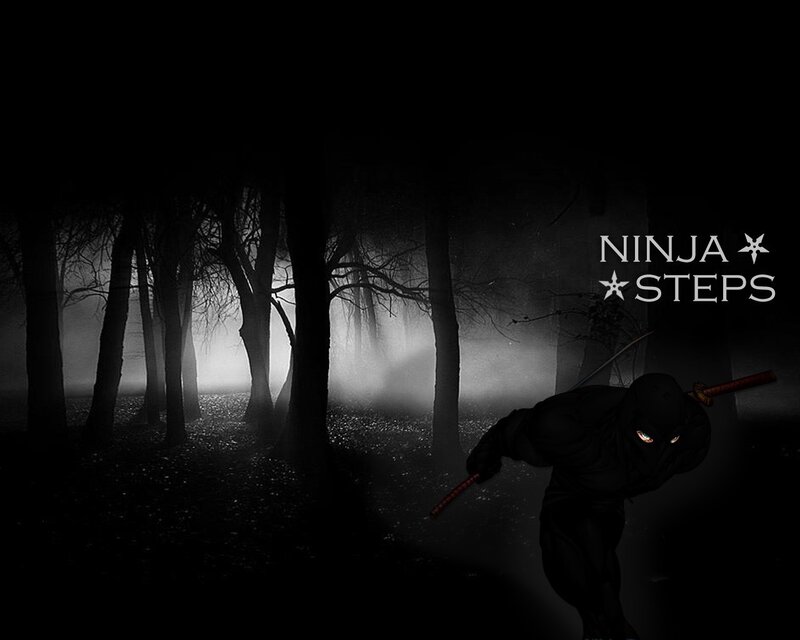Ninja in a dark forest