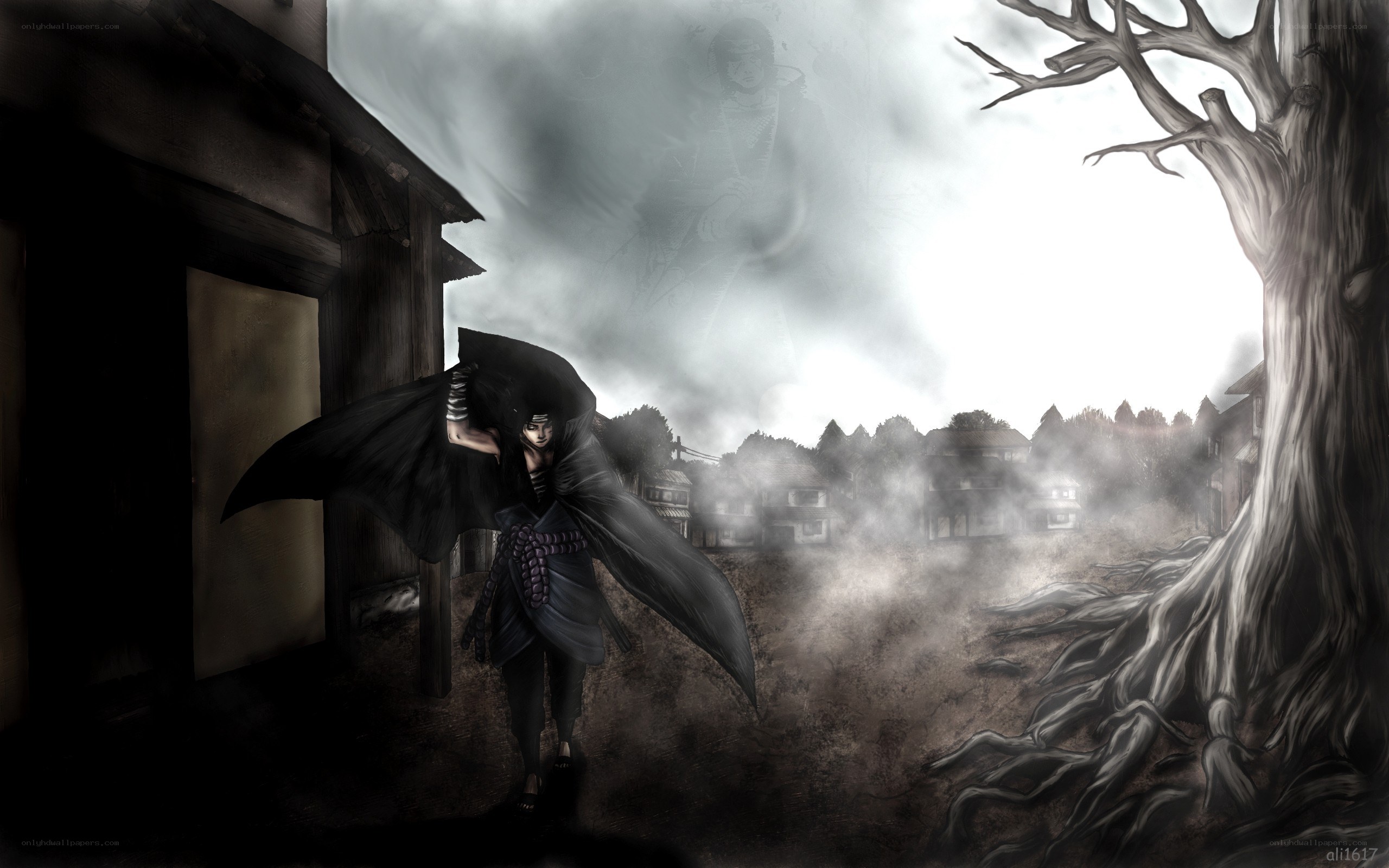 Ninja in a desolate village
