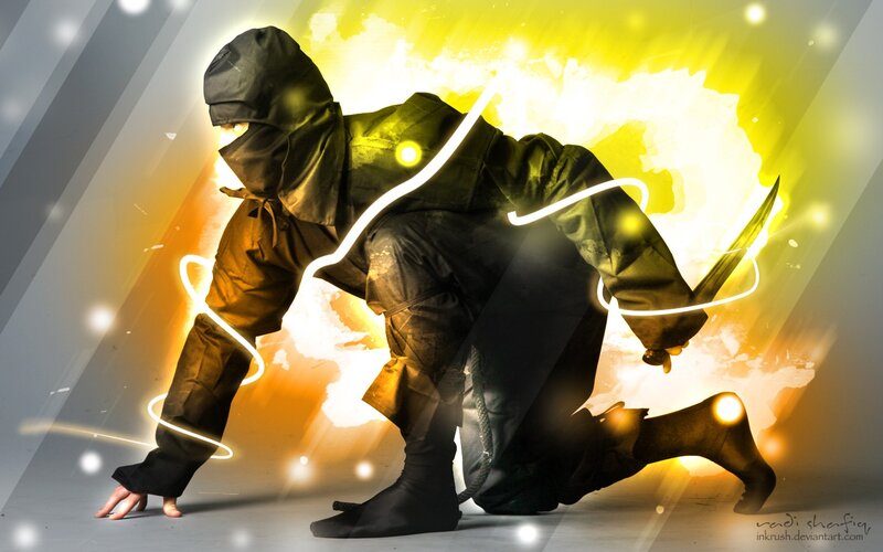 ninja in action pose