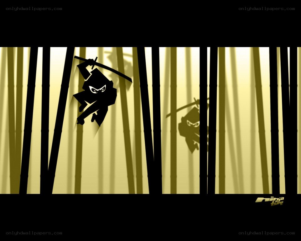 Ninja in bamboo forest