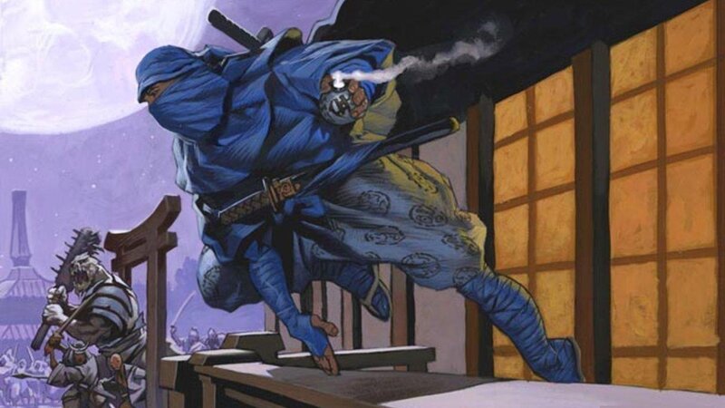 Ninja in Blue Cloak