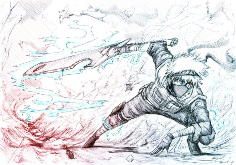 Ninja in combat with energy blade