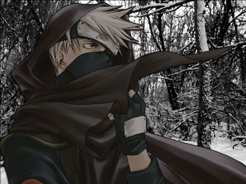 Ninja in snowy forest