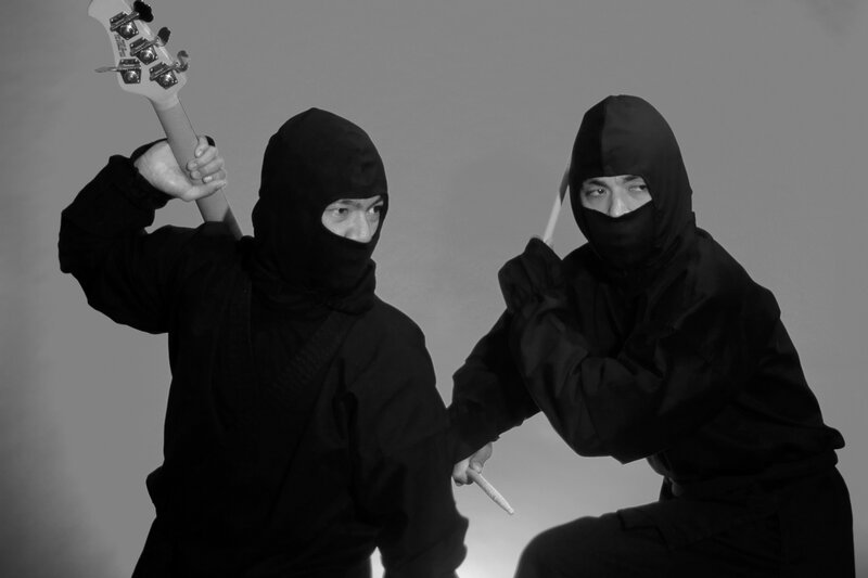 Ninja musicians with instruments