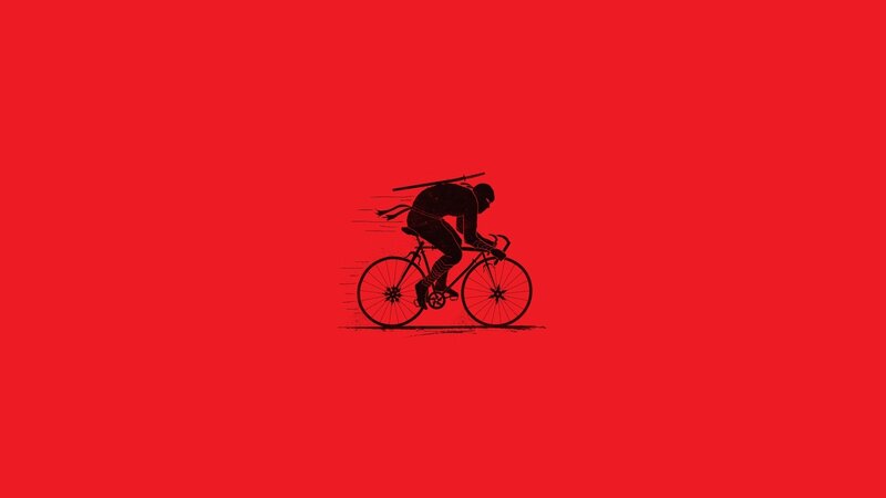 Ninja on a bicycle