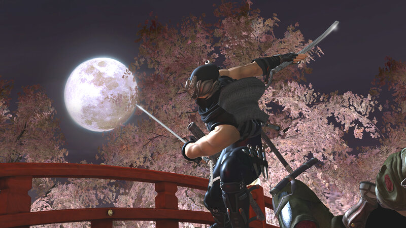 Ninja on a bridge at night