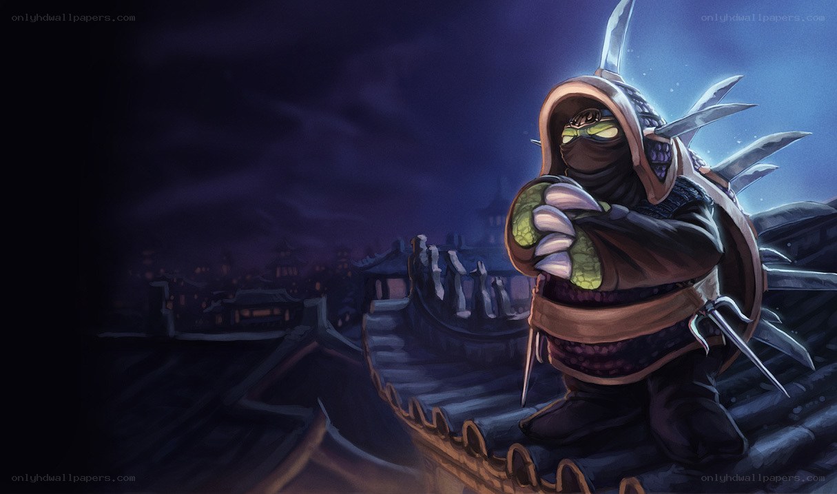 ninja on a rooftop at night
