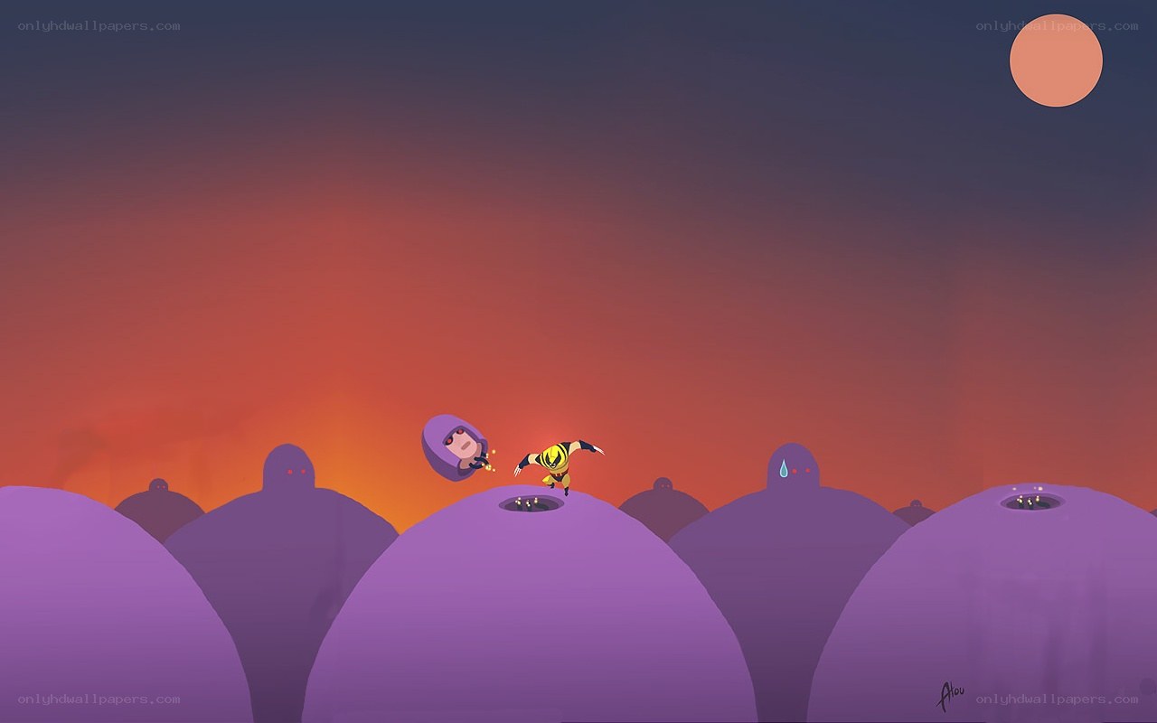 Ninja on purple hills