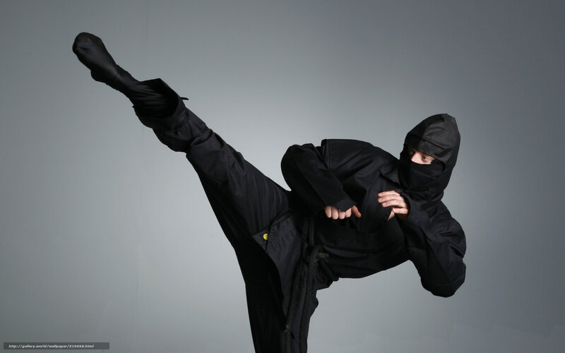 ninja performing high kick